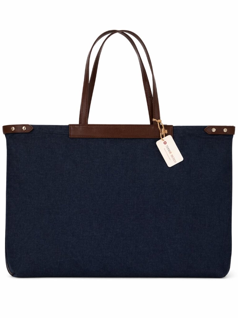 NWT GREAT SOLES Amala Blue Denim Tote Bag XL